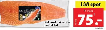 Lidl Hel norsk lakseside med skind tilbud