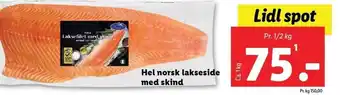 Lidl Hel norsk lakseside med skind tilbud