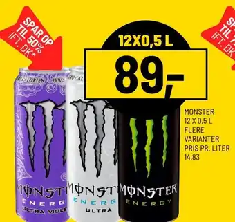 Priss MONSTER 12 X 0,5 L FLERE VARIANTER PRIS tilbud
