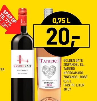 GOLDEN GATE ZINFANDEL EL. TAMERO NEGROAMARO ZINFANDEL ROSÉ