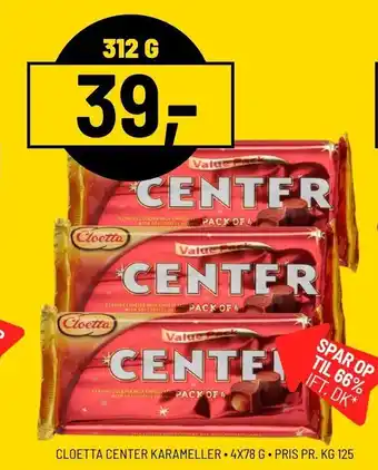 Priss CLOETTA CENTER KARAMELLER • 4X78 G. tilbud