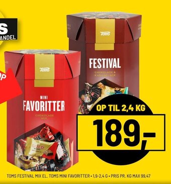 Priss TOMS FESTIVAL MIX EL. TOMS MINI FAVORITTER tilbud
