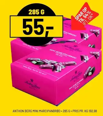 Priss ANTHON BERG MINI MARCIPANBRØD 285 G tilbud