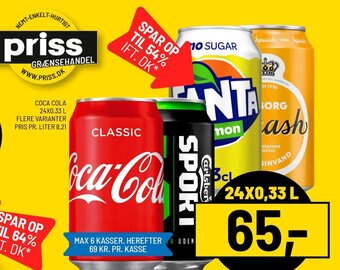Priss COCA COLA 24X0,33 L tilbud