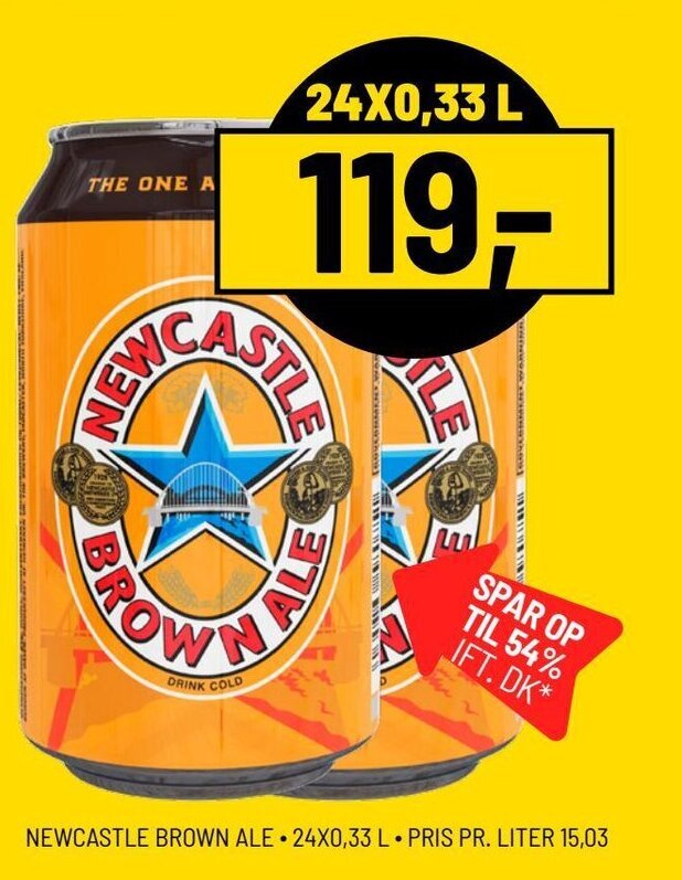 NEWCASTLE BROWN ALE 24X0,33 L. tilbud hos Priss