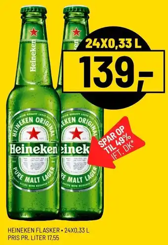 Priss HEINEKEN FLASKER • 24X0,33 L tilbud