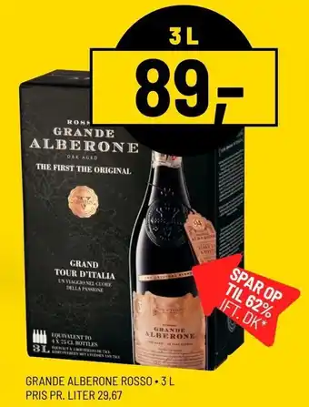 Priss GRANDE ALBERONE ROSSO 3L PRIS PR. LITER 29,67 tilbud
