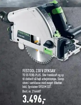Johannes Fog FESTOOL 230 V DYKSAV TS 55 FEBQ-PLUS. tilbud