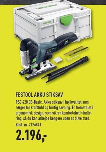 Johannes Fog FESTOOL AKKU STIKSAV tilbud