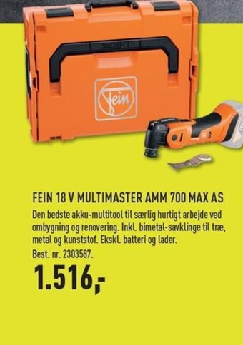 Johannes Fog FEIN 18 V MULTIMASTER AMM 700 MAX AS tilbud