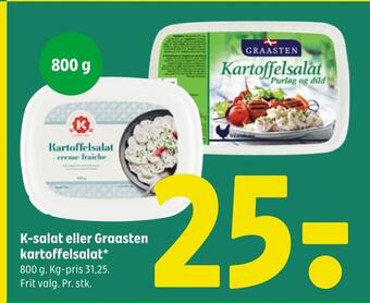 Coop 365 K-salat eller graasten kartoffelsalat tilbud