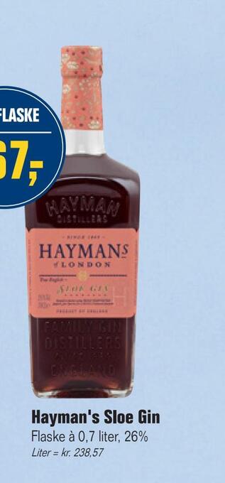 Otto Duborg Hayman's sloe gin tilbud