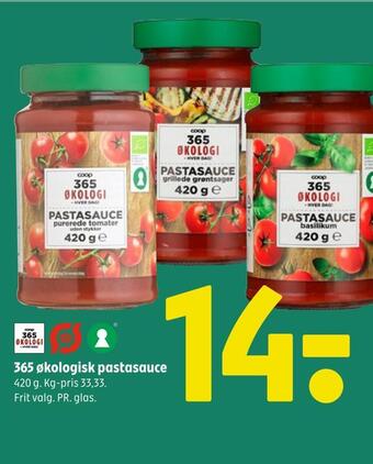 Coop 365 365 økologisk pastasauce tilbud