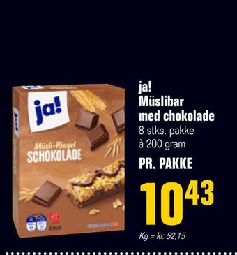 Otto Duborg Ja! müslibar med chokolade tilbud