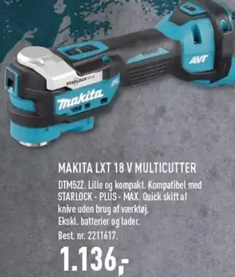 Johannes Fog MAKITA LXT 18 V MULTICUTTER DTM52Z tilbud