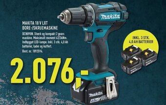 Johannes Fog MAKITA 18 V LXT BORE-/SKRUEMASKINE tilbud