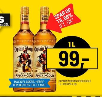 Priss Captain morgan spiced gold tilbud