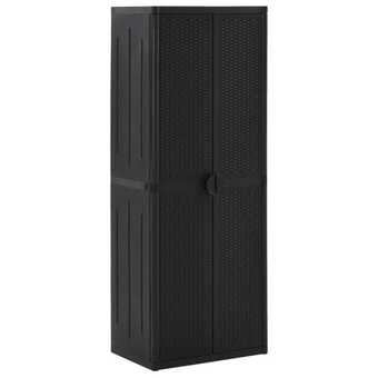 Opbevaringsskab til haven 65x45x172 cm pp sort
