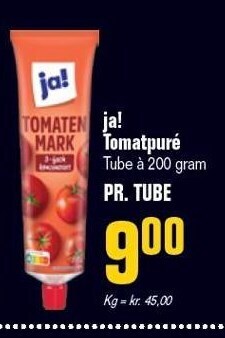 Otto Duborg Ja! tomatpuré 200 g tilbud