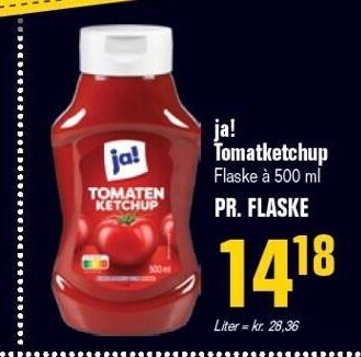 Otto Duborg Ja! tomatketchup 500 ml tilbud