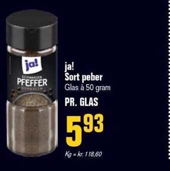 Otto Duborg Ja! sort peber 50 g tilbud