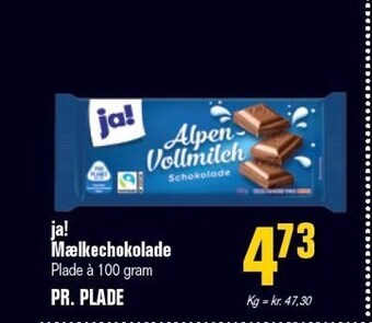 Otto Duborg Ja! mælkechokolade 100 g tilbud