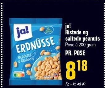 Otto Duborg Ja! ristede og saltede peanuts 200 g tilbud