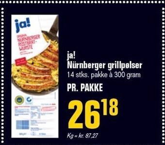 Otto Duborg Ja! nürnberger grillpølser 300 g tilbud