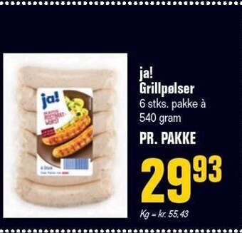 Otto Duborg Ja! grillpølser 540 g tilbud