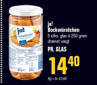 Otto Duborg Ja! bockwürstchen 250 g tilbud