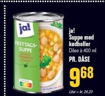 Otto Duborg Ja! suppe med kødboller 400 ml tilbud