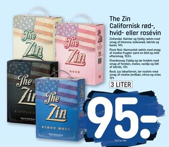 REMA 1000 The Zin Californisk rød-, hvid- eller rosévin tilbud
