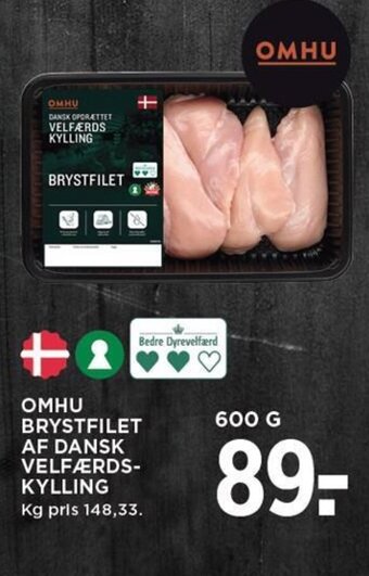 MENY OMHU BRYSTFILET AF DANSK VELFÆRDS-KYLLING tilbud