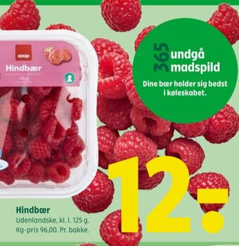 Coop 365 Coop hindbær tilbud