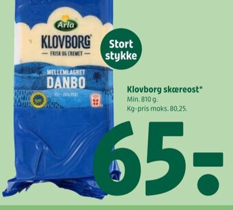 Klovborg skæreost danbo mellemlagret