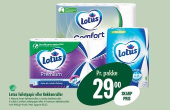 Min Købmand Lotus Toiletpapir eller Køkkenruller tilbud