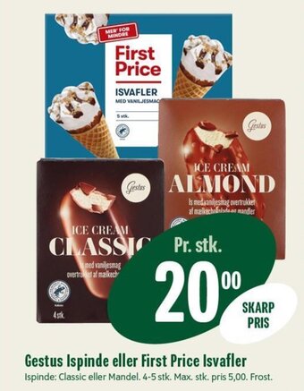 Min Købmand Gestus Ispinde eller First Price Isvafler tilbud