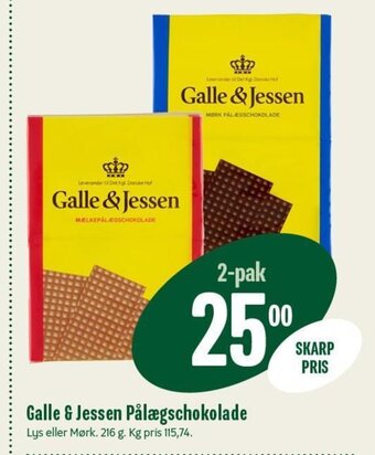 Min Købmand Galle & Jessen Pålægschokolade tilbud