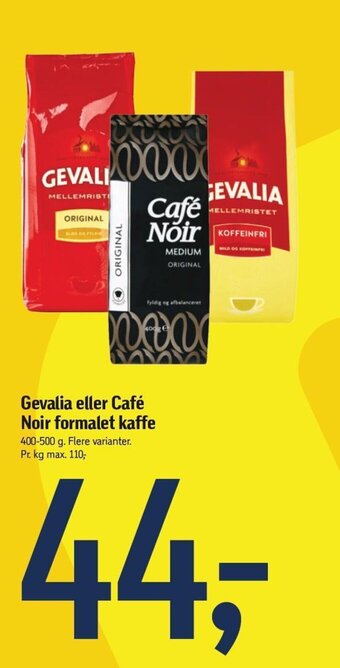 Føtex Gevalia eller Café Noir formalet kaffe tilbud