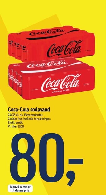 Føtex Coca-Cola sodavand 24x33 cl. tilbud