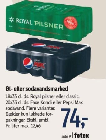 Føtex Øl- eller sodavandsmarked tilbud