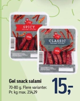 Gel snack salami