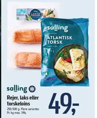 Føtex Salling Rejer, laks eller torskeloins tilbud