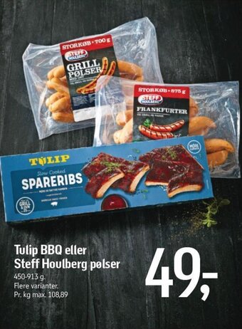 Føtex Tulip BBQ eller Steff Houlberg pølser tilbud