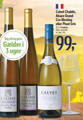 Føtex Calvet Chablis, Alsace Grand Cru Riesling eller Pinot Gris tilbud