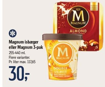 Føtex Magnum isbæger eller Magnum 3-pak tilbud