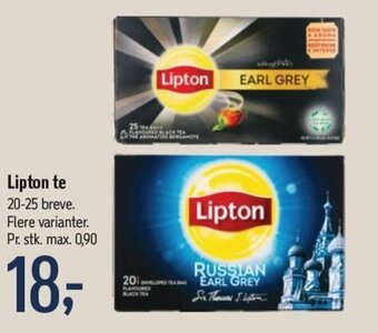 Lipton te 20-25 breve. Flere varianter.