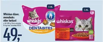 Føtex Whiskas dåser, menuboks eller tørkost tilbud