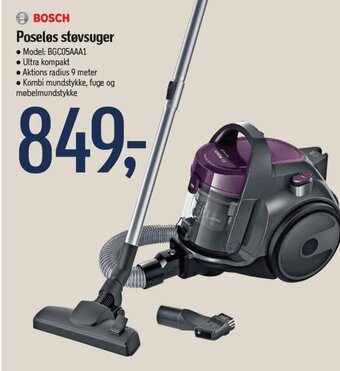 Føtex BOSCH Poseløs støvsuger . Model: BGC05AAA1 tilbud