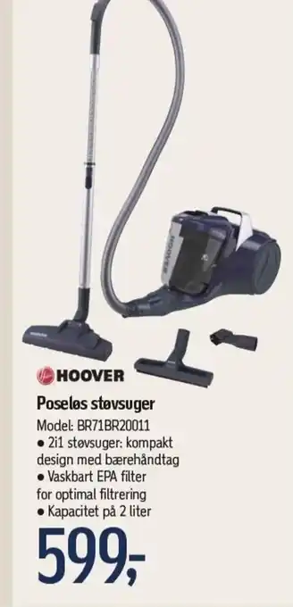 Føtex HOOVER Poseles støvsuger Model: BR71BR20011 tilbud